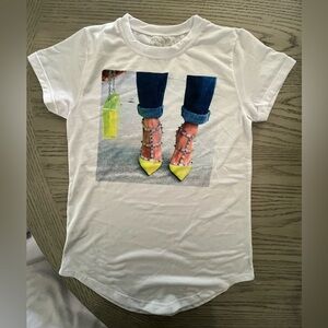Girls inspired graphic tee with Yellow Studded Shoes